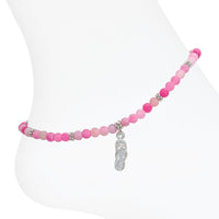 Silver Flip Flop Pink Anklet
