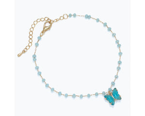 Aqua Butterfly Anklet