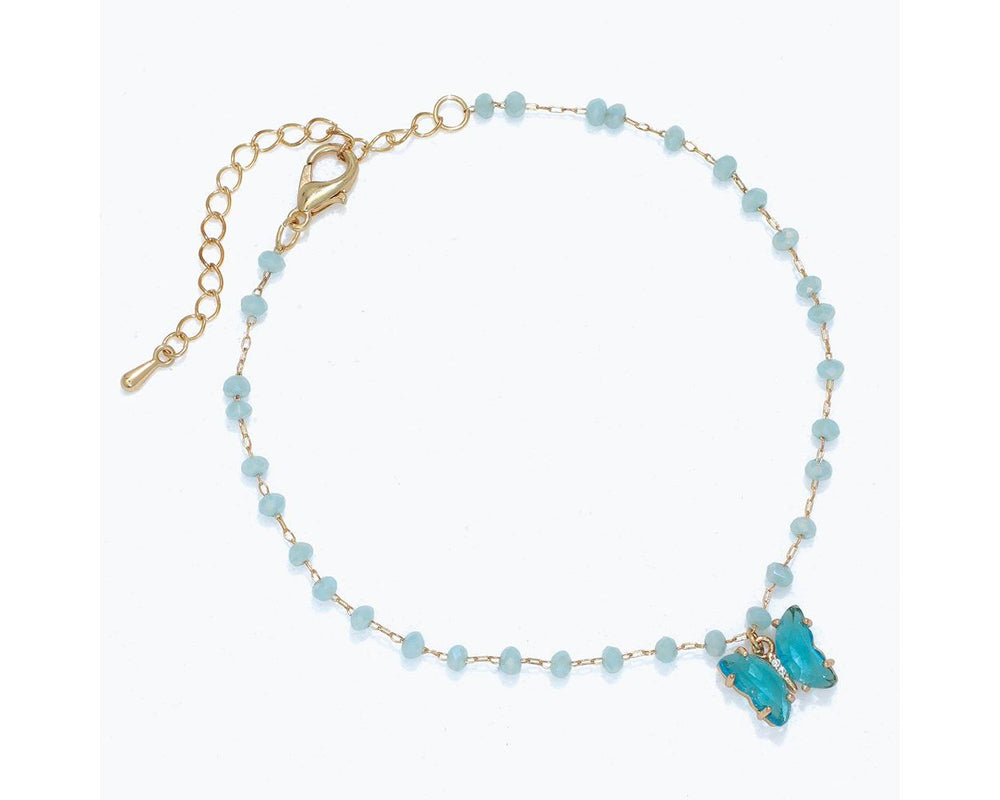 Aqua Butterfly Anklet