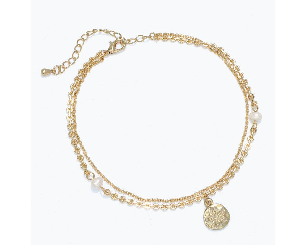 Gold Sand Dollar Anklet