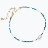 Blue Seed Bead Anklet