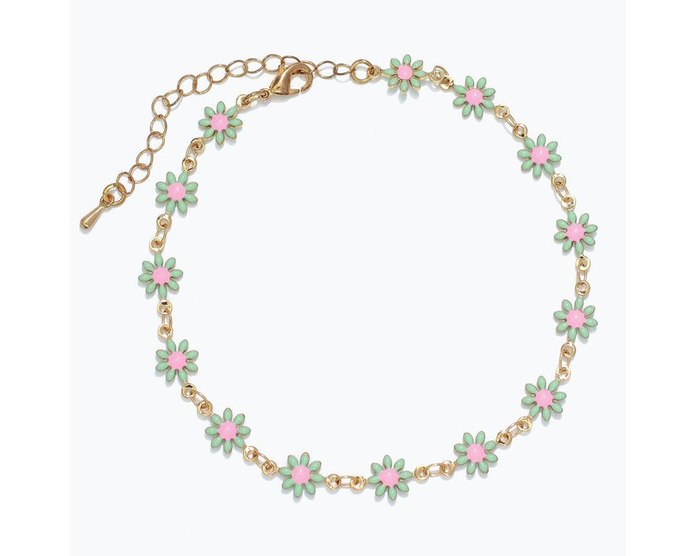 Mint Flower Anklet
