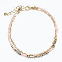 Double Layer Pink and Gold Anklet