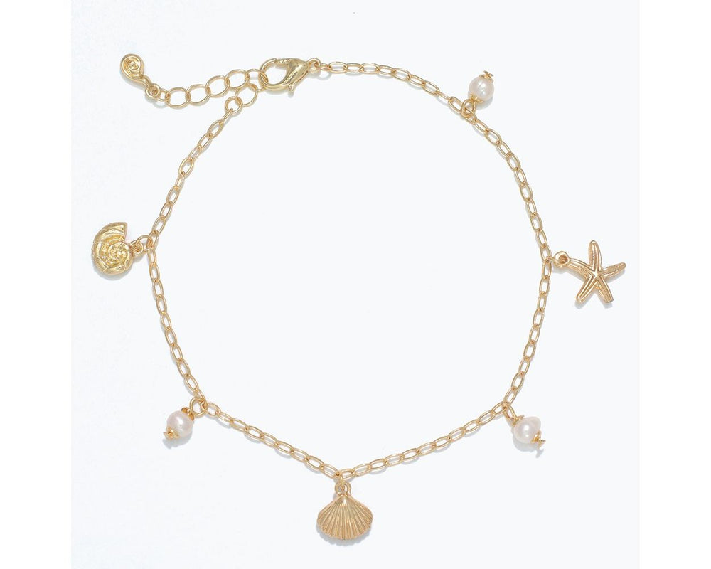 Gold Sea Life Anklet