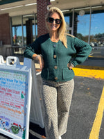 Hunter Green Button Down Cardigan
