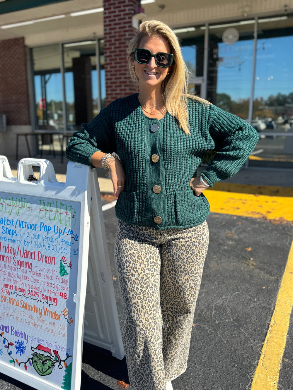 Hunter Green Button Down Cardigan