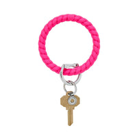 Silicone Big O Key Ring - Tickled Pink Braided
