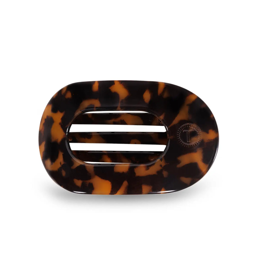 Teleties Tortoise Round Flat Hair Clip