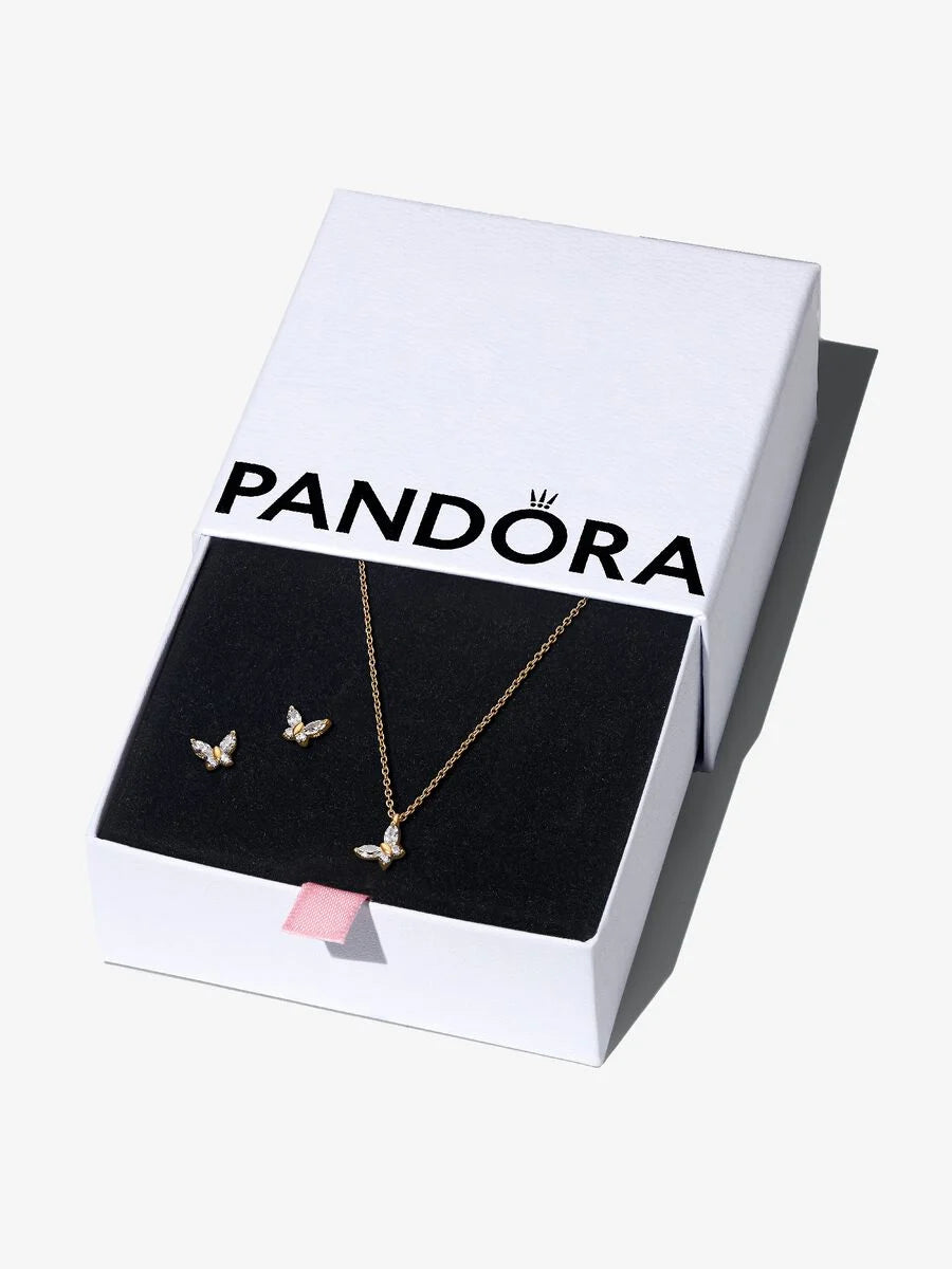 Pandora Golden Butterfly Jewelry Gift Set