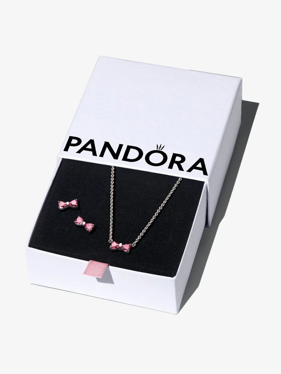 Pandora Sparkling Pink Bow Jewelry Gift Set
