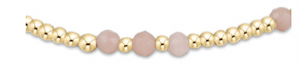 Enewton Pink Opal Gemstone Gold Joy Pattern 3mm Bead Bracelet
