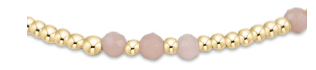 Enewton Pink Opal Gemstone Gold Joy Pattern 3mm Bead Bracelet