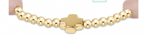 Enewton Pink Opal Signature Cross Admire Gold Pattern 3mm Bead Bracelet