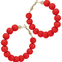 Clay Ball Hoop Earrings