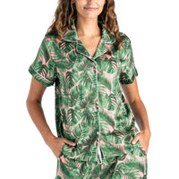 Hello Mello Aloha Bed Beauty Sleep Satin Pajama Top