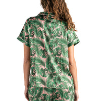 Hello Mello Aloha Bed Beauty Sleep Satin Pajama Top
