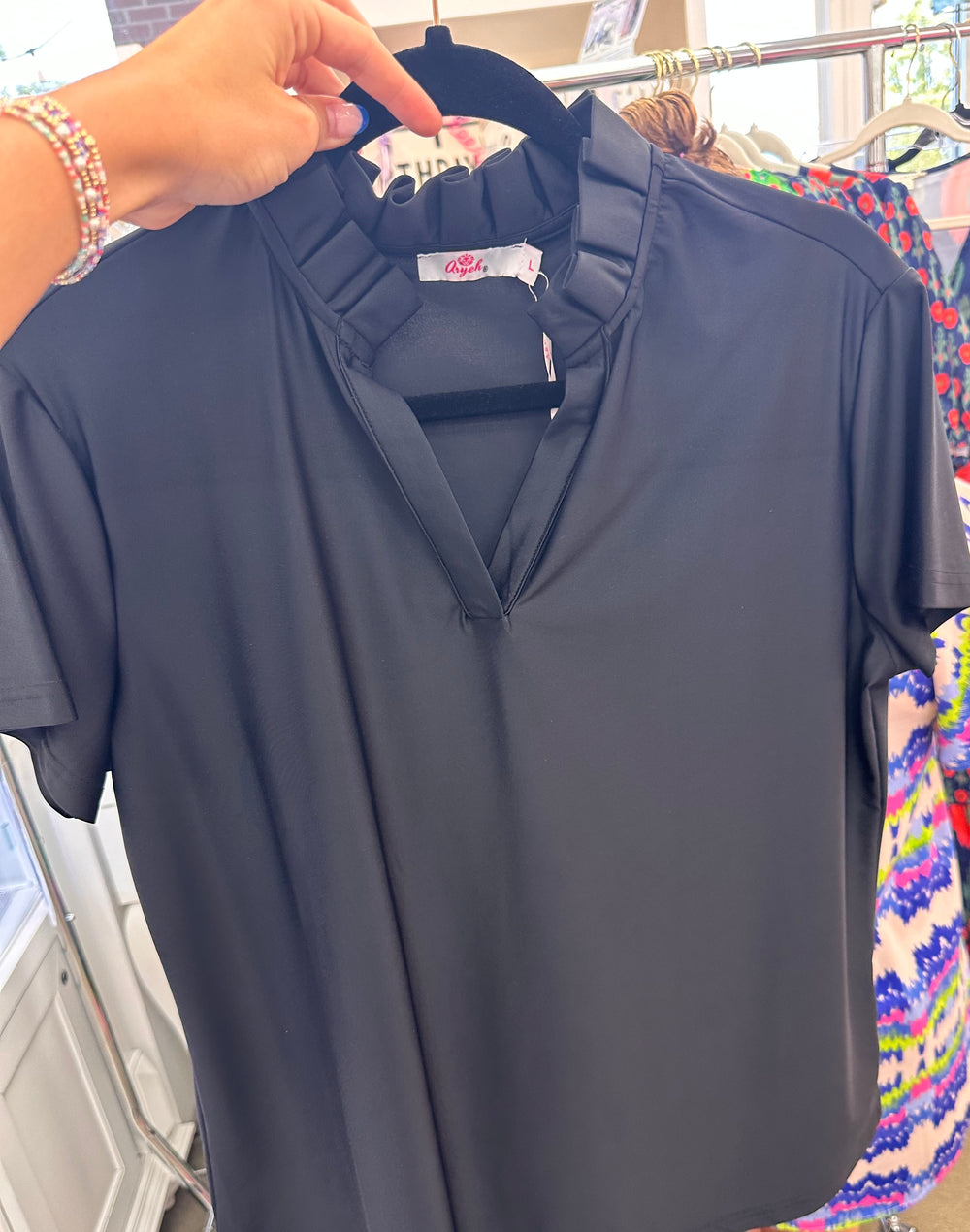 Pleated Collar Polo