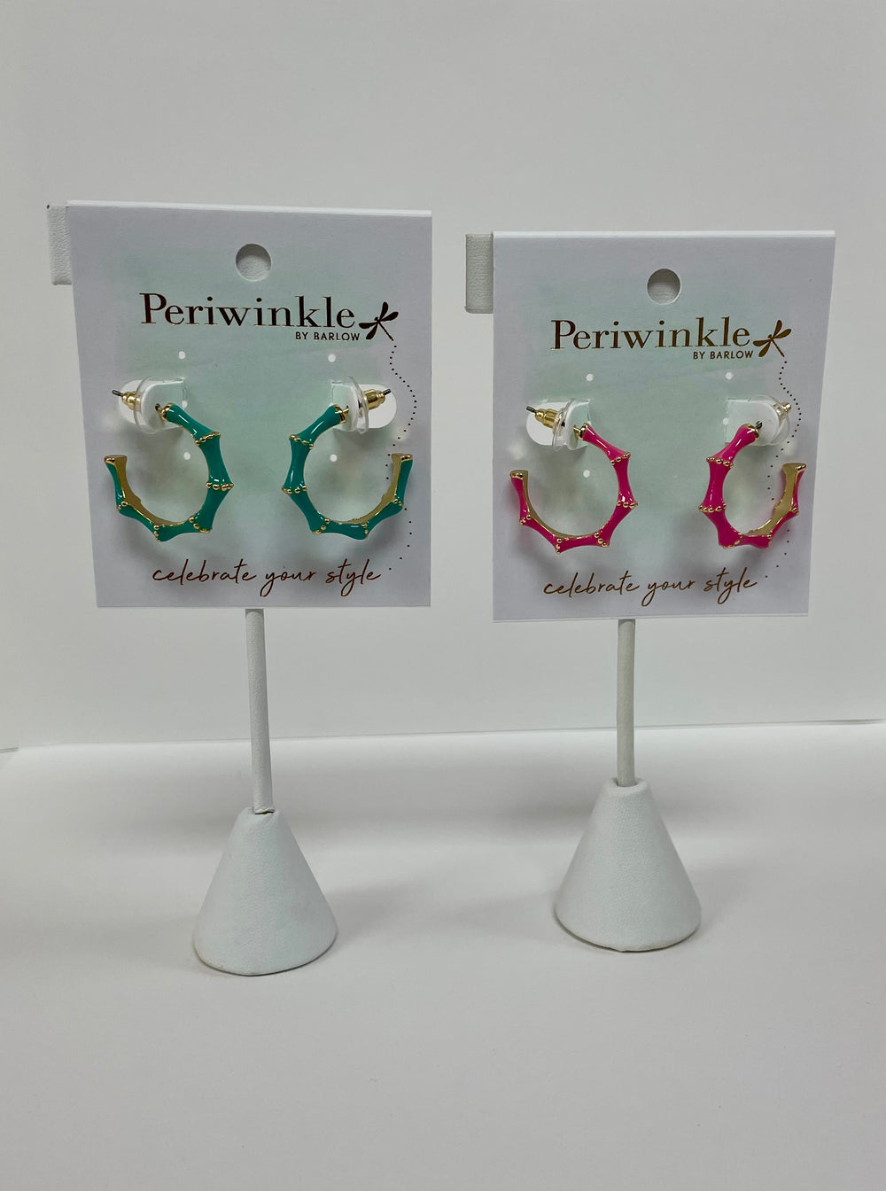 Enamel Open Hoop Earrings