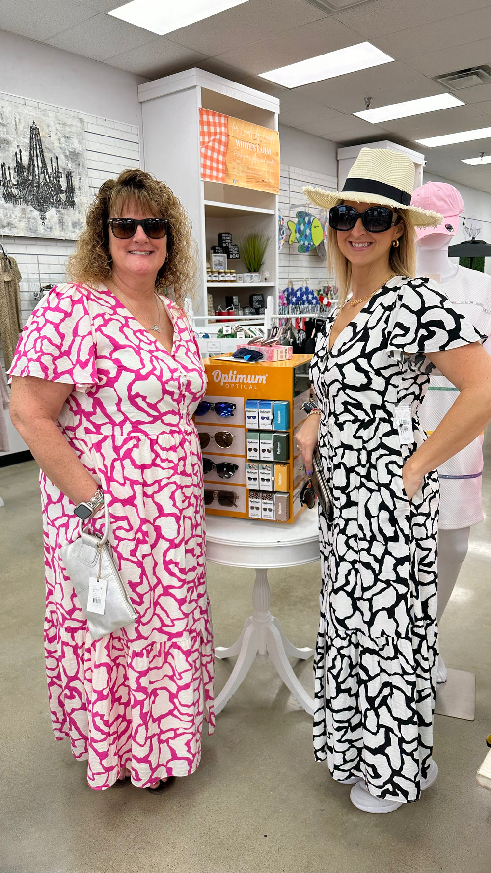 Abstract Maxi Babydoll Dress