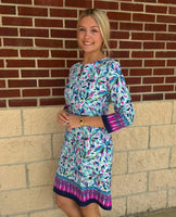 Julie Split Neck Shift Dress
