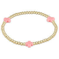 enewton Signature Cross Gold Pattern 3mm Bead Bracelet