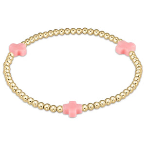enewton Signature Cross Gold Pattern 3mm Bead Bracelet