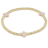 enewton Signature Cross Gold Pattern 3mm Bead Bracelet