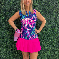 Gina Split Neck Top (Octopus)
