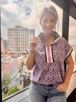 Lila Zip Short Sleeve Top
