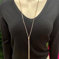 Rhinestone Drawstring Necklace