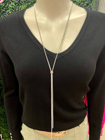 Rhinestone Drawstring Necklace

