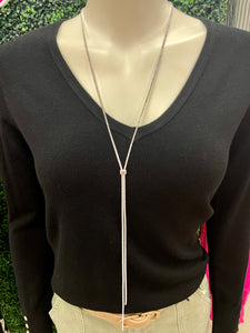 Rhinestone Drawstring Necklace