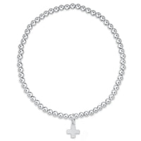 enewton Classic Sterling 3mm Bead Bracelet - Signature Cross Sterling Charm