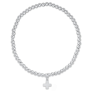 enewton Classic Sterling 3mm Bead Bracelet - Signature Cross Sterling Charm