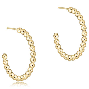 enewton Beaded Classic 1.25" Post Hoop Earring - 4mm Gold