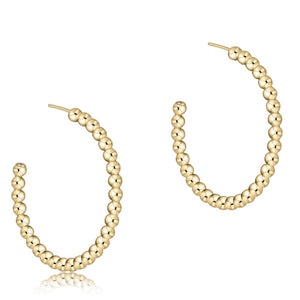 enewton Beaded Classic 1.25" Post Hoop Earring - 3mm Gold