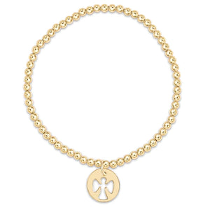 enewton Classic Gold 3mm Bead Bracelet - Guardian Angel Gold Disc
