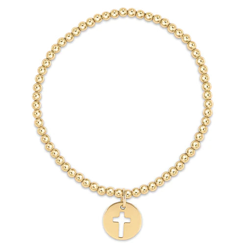 enewton Classic Gold 3mm Bead Bracelet - Blessed Gold Disc
