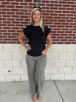 Animal Print Twill Pants
