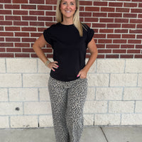 Animal Print Twill Pants