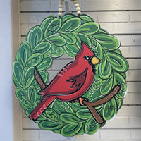 Cardinal Wreath Door Hanger