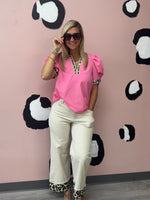 Animal Print Cuffed Pants
