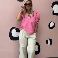 Animal Print Cuffed Pants