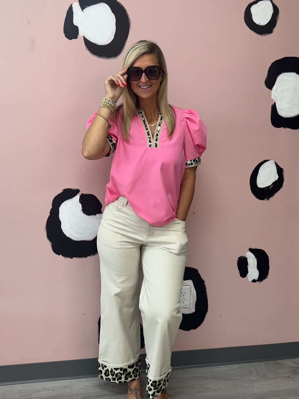 Animal Print Cuffed Pants