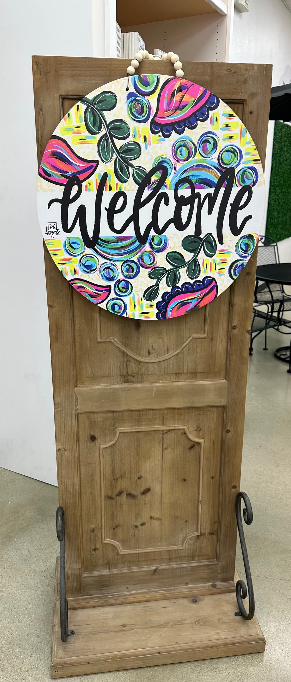 Paisley Floral Welcome Door Hanger