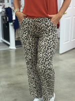Washed Leopard Print Pants
