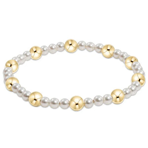 enewton Pearl Sincerity Pattern 4mm Bead  Bracelet - 6mm Gold