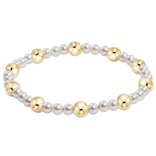 enewton Pearl Sincerity Pattern 4mm Bead  Bracelet - 6mm Gold