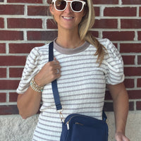 Striped Puff Short Sleeve Top (ALL SALES FINAL)