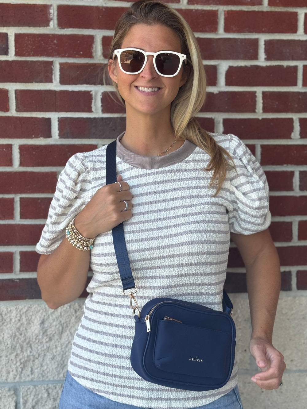 Striped Puff Short Sleeve Top (ALL SALES FINAL)